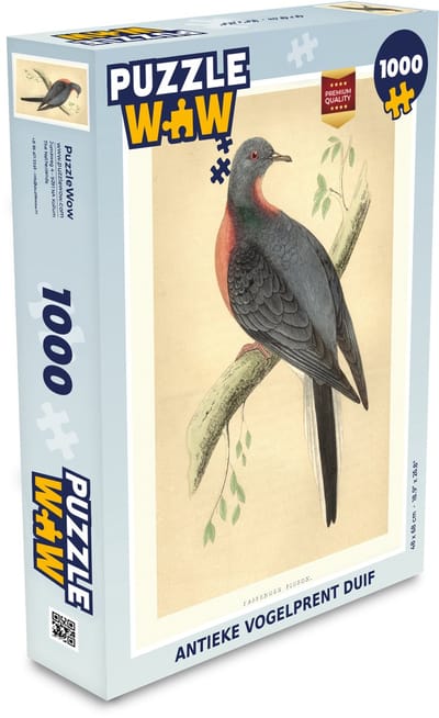 Puzzel Antieke vogelprent duif - Legpuzzel - Puzzel 1000 stukjes volwassenen