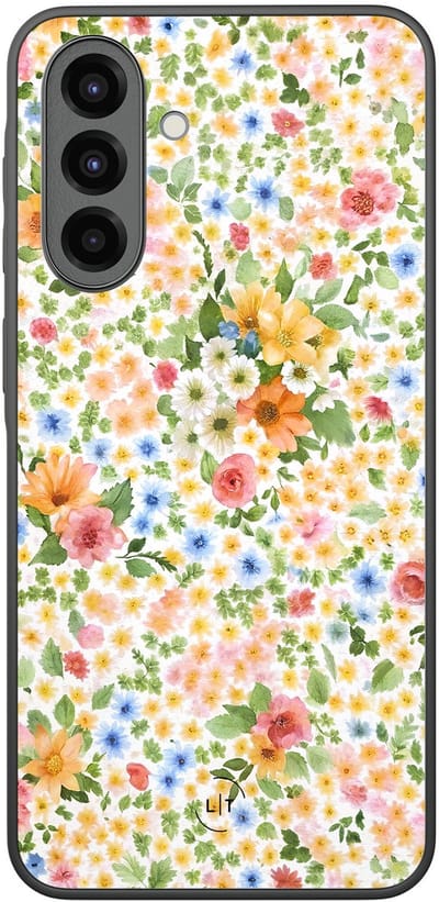 Leuke Telefoonhoesjes - Hoesje geschikt voor Samsung Galaxy A36 - Lovely flowerss - Backcover zwart - Bloemen - Geel