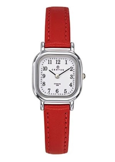 Certus-Analoog horloge-Rood lederen band-Duidelijke wijzerplaat-23MM
