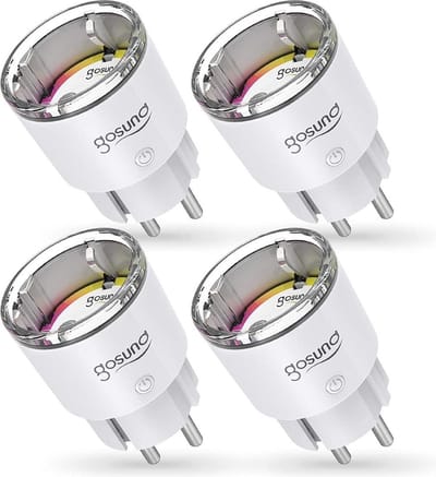 Gosund EP2 smart stopcontact enkel - 4 pack, extreem compact, met schakelaar, Tuya Platform, Alexa and Google Home compatible