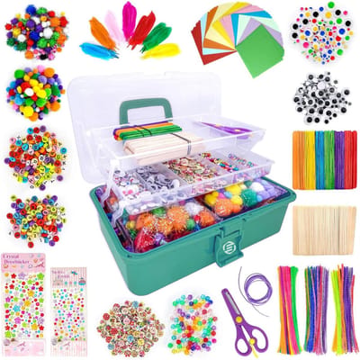 Equivera Knutselkoffer - Knutselset voor jongens en meisjes - Knutseldoos - Knutselkoffer voor Jongens en Meisjes - Knutselkoffer Kinderen - Cadeautip voor uw kind!