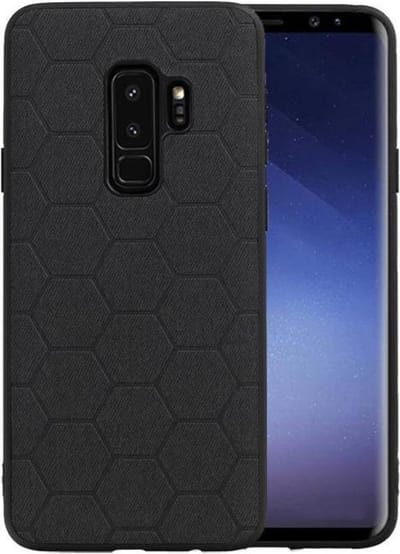 Hexagon Hard Case - Telefoonhoesje - Backcover Hoesje - achterkant hoesje - Geschikt voor Samsung Galaxy S9 Plus - Zwart