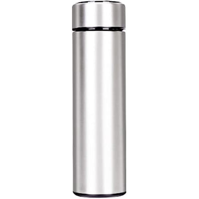 Bouteille d'eau intelligente en acier inoxydable, anti-fuite, à Double paroi, garde les boissons chaudes et froides, affichage de la température LCD 450ml argenté