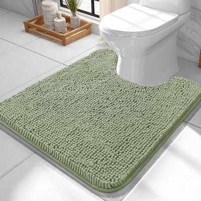 Toiletkleed - Badkamertapijt - Douche - Extra Zacht - 61 x 61 cm - Saliegroen
