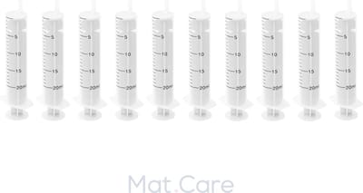 Mat Care spuit - spuiten - doseerspuit zonder naald - injectiespuit 20ml set 10 stuks