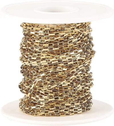 33FT (10m) 304 RVS Venetiaanse Kettingen Unwelded Box Link Kettingen met Spoel voor Sieraden Maken - 4x2mm, Duurzaam, Creatief, Handgemaakt