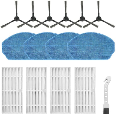 NTHProducts - Robotstofzuiger accessoires - 6 zijborstels - 15-delige set - Vervangonderdelen - Hoogwaardige filters - Geschikt voor BR150 en C...
