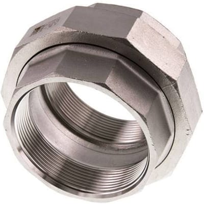 Rp 2 1/2'' RVS Borstnippel 3-delig met Conische afdichting 16 Bar - FL2S-F-SH-212R-C