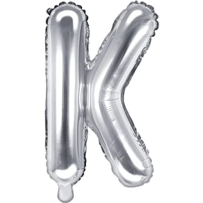 Partydeco - Folieballon Zilver Letter K (35 cm)