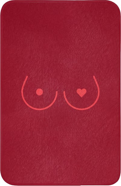 WC mat 40x60 cm - Antislip - Minimalistisch - Lijnillustratie - Rood - Toiletmat - Vloermat - Douchemat - Toilet tapijt - Toiletmatten