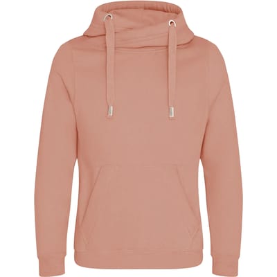Just Hoods Cross Neck Hoodie JH021 - Dusty Pink - XL