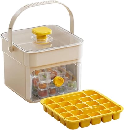 Ijsblokjes Lade - Ijsvorm Bak - Drankjes Koelen - Eenvoudig Pers Mechanisme - 15x12x14 cm - Groen