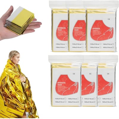 DnA® Nooddeken - Isolatiedeken - Reddingsdeken - Goud- 210cm x 160cm x 1cm