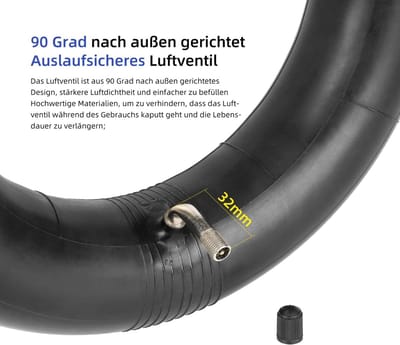 Dailygoods- Slang 90/65-6.5 - Versterkt - Butylrubber - 90° Bocht - Geschikt voor Dualtron Thunder - Eenvoudige installatie - Buitenband