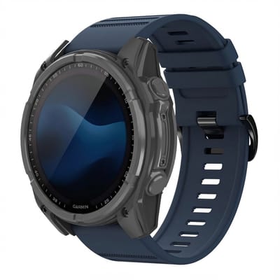 imoshion Stripe Siliconenbandje - Geschikt voor Garmin 26 mm aansluiting - Donkerblauw