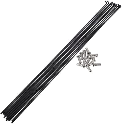 Dailygoods- Fiets Spaken 14G 285mm - 304 Roestvrij Staal - Zwart - Set - Duurzaam - Vervangbare Nippels - Wielspaken