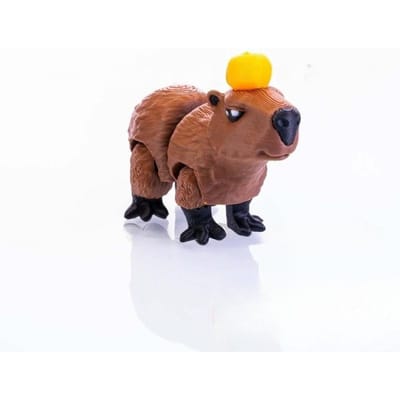 Figurines d'Action Capybara Imprimées en 3D Figurines Capybara Articulées Mobiles Ornements Animaux Créatifs Décorations pour la Maison Cadeau de Noël brown