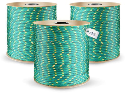 DQ-PP POLYPROPYLEEN Touw, 2 mm, 10 m, GROEN, Draagvermogen tot 82 kg Vlechtlijn Textieltouw Lijn Koord Touw Kunststof touw gevlochten