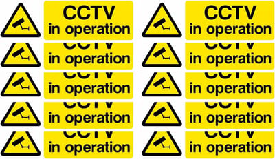 Camera Bordjes - Bewakingsstickers Eigendom - Veiligheid Verhogend - Zelfklevend Weerbestendig - 18 x 8 cm - Zwart
