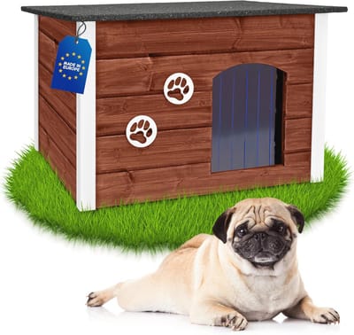 Winterbestendig Hondenhok voor Middelgrote Honden - Geïsoleerd en Weerbestendig Buitenhuis - 76 x 60 x 60 cm