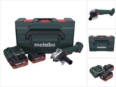 Metabo W 18 L 9-125 accu haakse slijper 18 V 125 mm + 2x accu 10,0 Ah + oplader + metaBOX