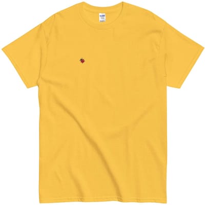 T Shirt Dames Heren met Lieveheersbeestje - Lucky Ladybug - Geel - Katoen - Korte Mouw - S