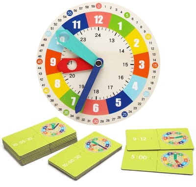 Dailygoody - Leerhorloge voor kinderen - Educatief speelgoed - Houten horloge - Cadeau voor kleintjes - Montessori-speelgoed - Leertijd voor kinderen