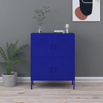 vidaXL - Opbergkast - 80x35x101,5 - cm - staal - marineblauw