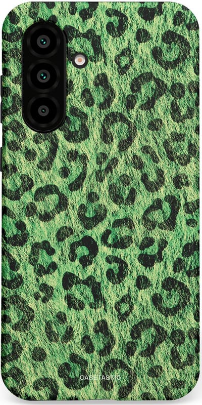 Casetastic hoesje geschikt voor Samsung Galaxy A36 / Samsung Galaxy A56 - Dubbellaagse bescherming - Groene Panterprint - Fashion Case - Donkergroen Zwart