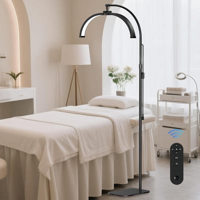 Halve Maan Lamp - Wimper Verlichting - Schoonheidssalon Werkplek - Opvouwbaar Met Houder - 43.5 x 12 x 33 cm