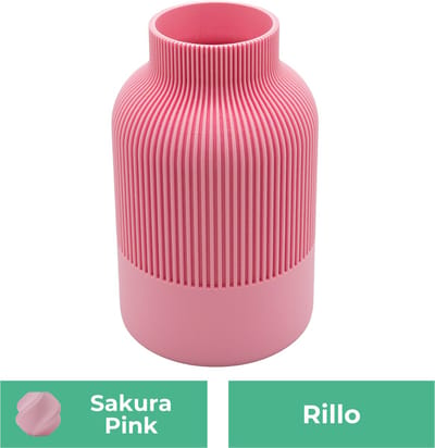 Rillo Japandi Vaas - Decoratievaas Droogbloemen - Sakura Roze - 20CM