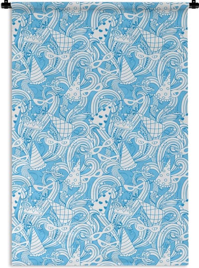 Wandkleed - Wanddoek - Patronen - Carnaval - Masker - 120x180 cm - Wandtapijt