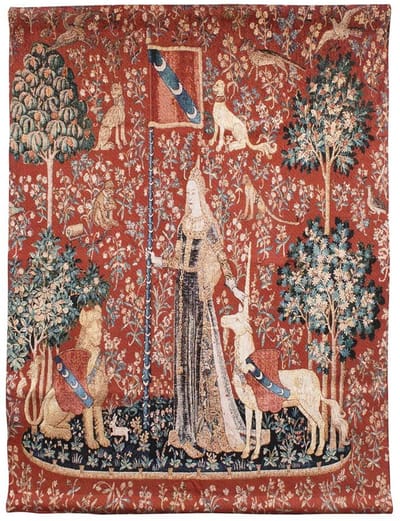Wandkleed - Wandtapijt - Lady & Unicorn - Dame en de Eenhoorn - Sense of Touch