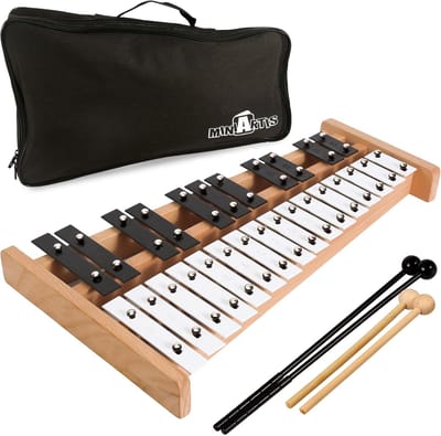Groot 27-Tons Xylofoon Glockenspiel met Metalen Toetsen voor Kinderen en Volwassenen | Inclusief Houten Slagstokken en Draagtas