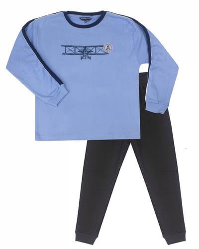 Blue Docks Jongens Pyjama -Lange Mouwen -Blauw -maat 104