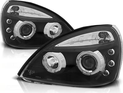 Koplampen dual halo rims RENAULT CLIO II 06 01-09 05 ANGEL EYES ZWART
