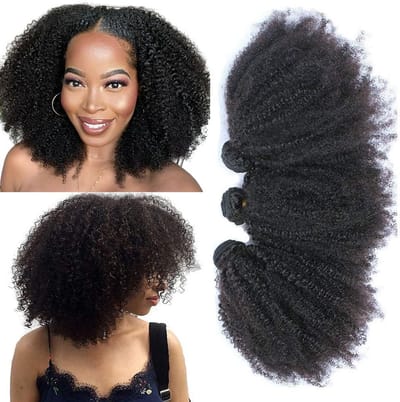 Afro Kinky Curly Haartressen 8-12 Inch - 100% Onbewerkte Mensenhaar - Natuurlijk Zwart - Voor Volumineuze Styling - ShopVlot