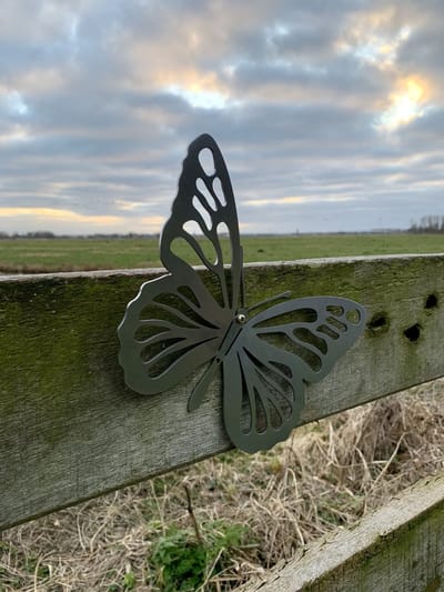Metalen wanddecoraties - De kleine vlinder - Vlinder decoratie