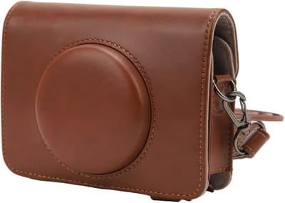 Vintage PU Leren Beschermhoes met Verstelbare Schouderband voor Compacte Camera C210R - Retro Stijl, Duurzaam en Handig