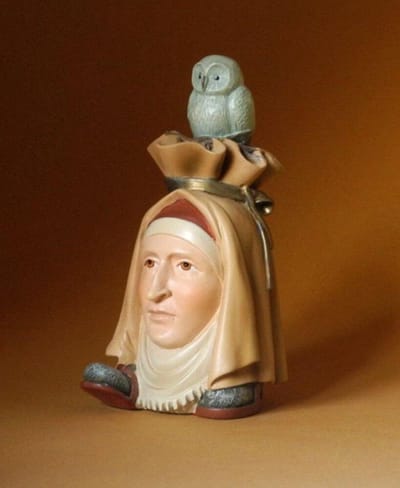 Kopvoeter met uil uit Het Heremietendrieluik - Jeroen Bosch collectie - 10.5 cm