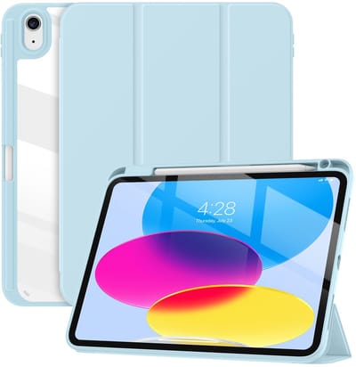 Solidenz Hoes - Geschikt voor iPad 11 (A16) en iPad 10 - 2025 en 2022 - 10.9 Inch - Cover Met Autowake - Hoesje Met Pencil Houder - Lichtblauw