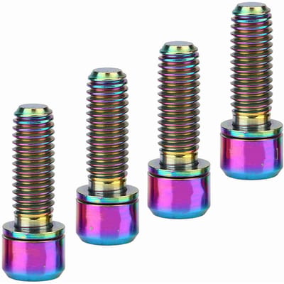 4 stuks M6x18mm Fiets Schijfrem Klembout Vaste Schroef met Pakking (Goud)