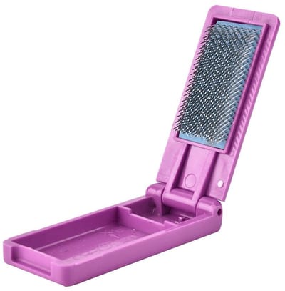Dailygoods- Dansschoenenborstel Opvouwbaar - Kunststof - Schoenenborstel voor Buiten - Suède Zoolborstel - Gewicht 42 Gram - Afmetingen 9 x 4 x 1,5 cm