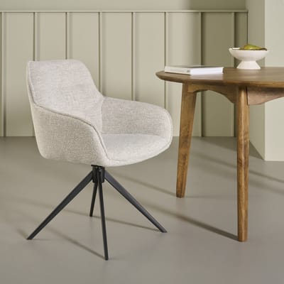 Eetkamerstoel Look - Stof - Beige - 62 x 84 x 61 cm (BxHxD)