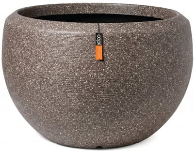 Capi Europe - Vaas bol Arc Granite - 67x45 - Beige - Bloempot Voor binnen en buiten - Beschikbaar in XL formaten - Breukbestendig - 100% Recyclebaar - Levenslang garantie - NBGS8051