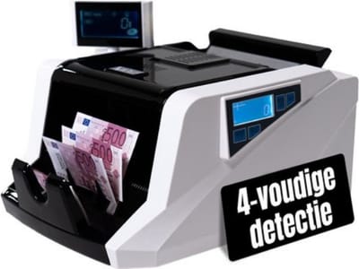 Agellic® – Geldtelmachine – Biljettelmachine – 4-voudige vals geld detectie – 1000 biljetten per minuut – Geldteller – Incl. Stofhoes en Vals geld stift – Valsgelddetector