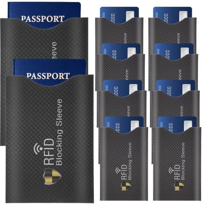 MTTProducts - Blocking Sleeves - Identiteitsbescherming - Zwart - Anti-Diefstal - Reisaccessoires - Geschikt voor Paspoorten en Creditcards