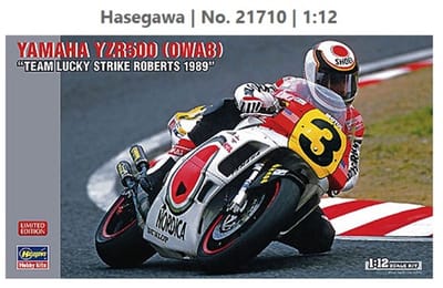 Hasegawa Modelbouwpakket Motorfiets - 21710 Yamaha YZR500 (0WA8) Team Lucky Strike Roberts 1989 - Motorfiets Plastic - 1:12 - Modelbouw