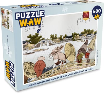 Puzzel Japanse illustratie Makura bridge van Katsushika Hokusai - Legpuzzel - Puzzel 500 stukjes