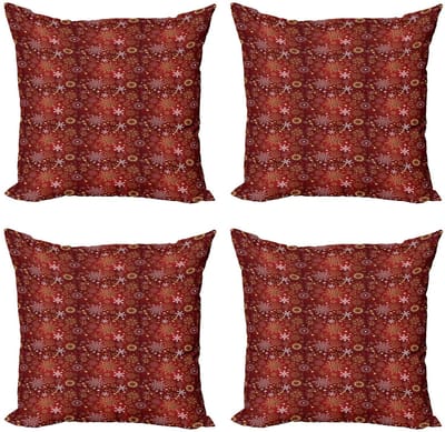 ABAKUHAUS Kussenhoes – Set 4×50×50 cm – Dubbelzijdig – Multicolor